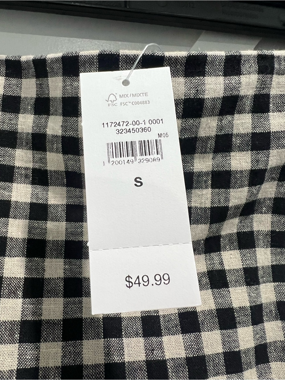 GAP Black and White Gingham Square-Neck Camisole - Picture 5 of 8